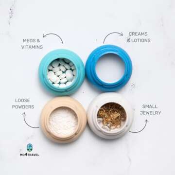 Travel Containers for Toiletries - Leak-Proof Silicone Jars