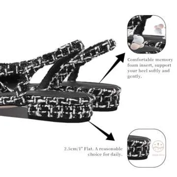 Adrizzlein Women's Two Toned Slingback Flat Pumps