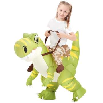 GOOSH Inflatable Dinosaur Costume for Kids Halloween Costumes Boys Girls 36IN Funny Blow up Costume for Halloween Party Cosplay (2-3 Yrs)