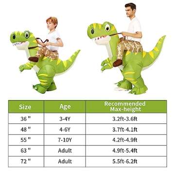 GOOSH Inflatable Dinosaur Costume for Kids Halloween Costumes Boys Girls 36IN Funny Blow up Costume for Halloween Party Cosplay (2-3 Yrs)