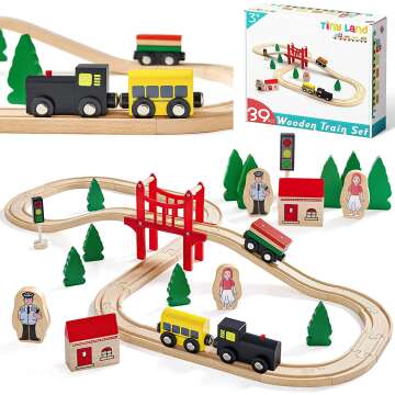 Tiny Land 39 Piece Train Set for Toddlers