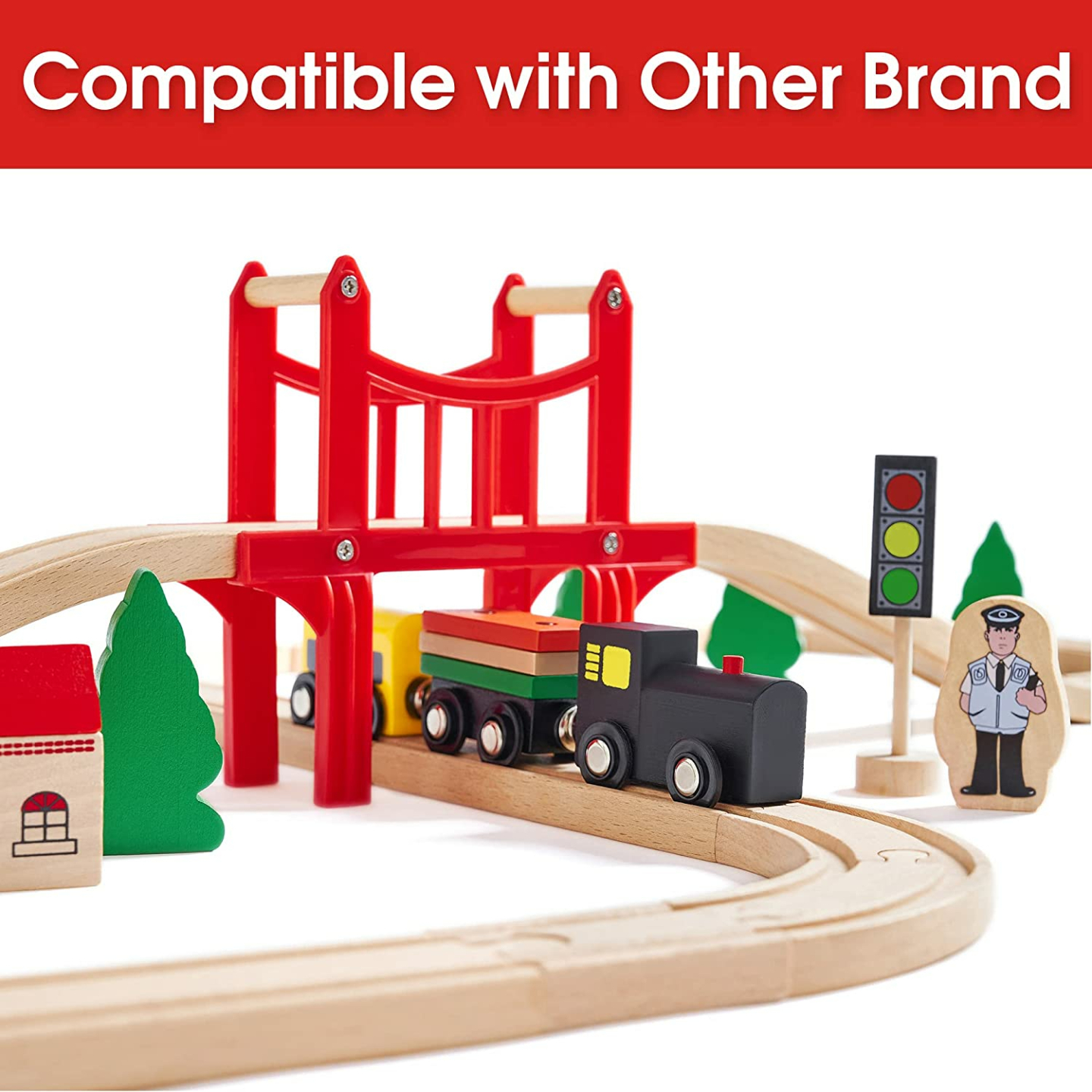 Tiny Land 39 Piece Train Set for Toddlers