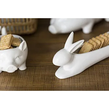 Creative Co-Op Rabbit Cracker Dish for Entertaining