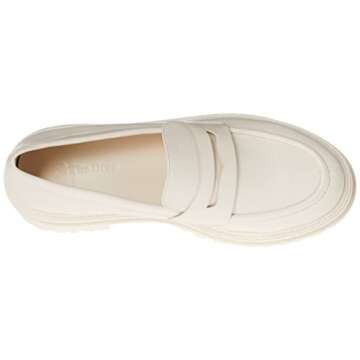 The Drop Women's Ryan Lug Sole Loafer, Silver Crinkle Metallic, 7.5