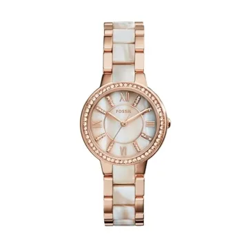 Fossil Virginia Quartz Women's Watch in Rose Gold & White Horn
