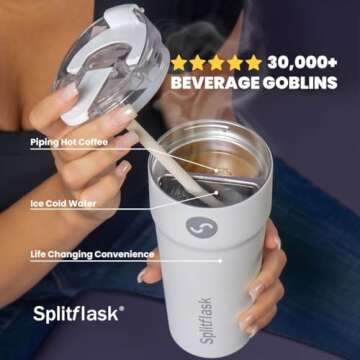 2-in-1 Hot & Cold Vacuum Insulated Tumblers, 30oz Stainless Steel Dual Chamber, Leak-Proof, BPA-Free...