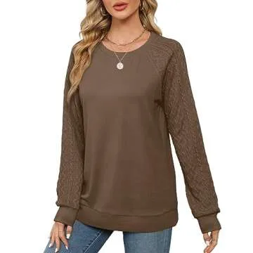 Saloogoe Uber Stylish Long Sleeve Tops: Trendy Fall Sweatshirts