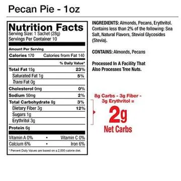 Legendary Foods Almond Butter | Keto Snacks & Fat Bombs, Low Carb, No Sugar Added, Vegan | Pecan Pie (1oz Squeeze Packets, Pack of 10)