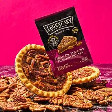 Legendary Foods Almond Butter | Keto Snacks & Fat Bombs, Low Carb, No Sugar Added, Vegan | Pecan Pie (1oz Squeeze Packets, Pack of 10)