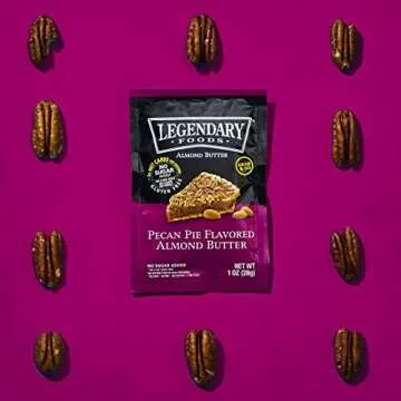 Legendary Foods Almond Butter | Keto Snacks & Fat Bombs, Low Carb, No Sugar Added, Vegan | Pecan Pie (1oz Squeeze Packets, Pack of 10)