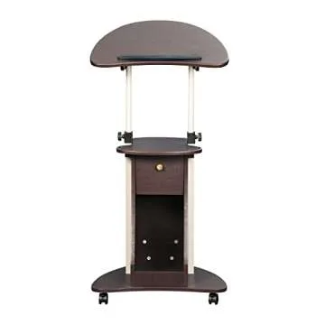 Techni-Mobili Sit to Stand Rolling Laptop Cart with Storage