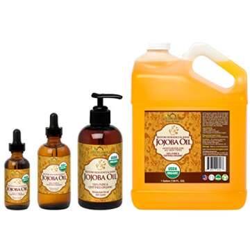 US Organic Jojoba Oil, USDA Certified Organic,100% Pure & Natural, Cold Pressed Virgin, Unrefined, Haxane Free, Sourced from Middle East directly (Small (2oz, 56ml))