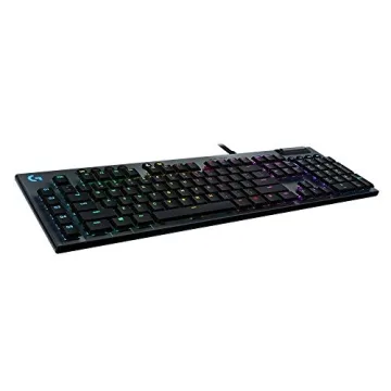 Logitech G815 LIGHTSYNC RGB Mechanical Gaming Keyboard with Low Profile GL Linear key switch, 5 prog...