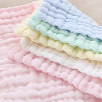 MUKIN Baby Washcloths - Soft Natural Cotton for All Ages