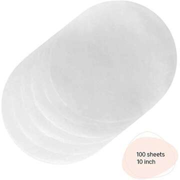 Kana Parchment Paper Baking Circles - 100 Pre-cut Rounds 10 inch_Ideal for Baking Cakes, Pastries & Cheesecakes - Suitable for tortilla Press