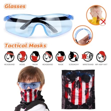 UWANTME Kids Tactical Vest Kit for Nerf Guns Elite Series with Refill Darts,Tactical Mask Wrist Band,Protective Glasses,Toys for 7 8 9 10 12 Year Old, Orange