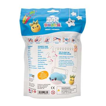 Air Dough - White, Air Dry, Ultra Light, Non-Toxic Modeling Clay in a Resealable Bag Including Tutor...