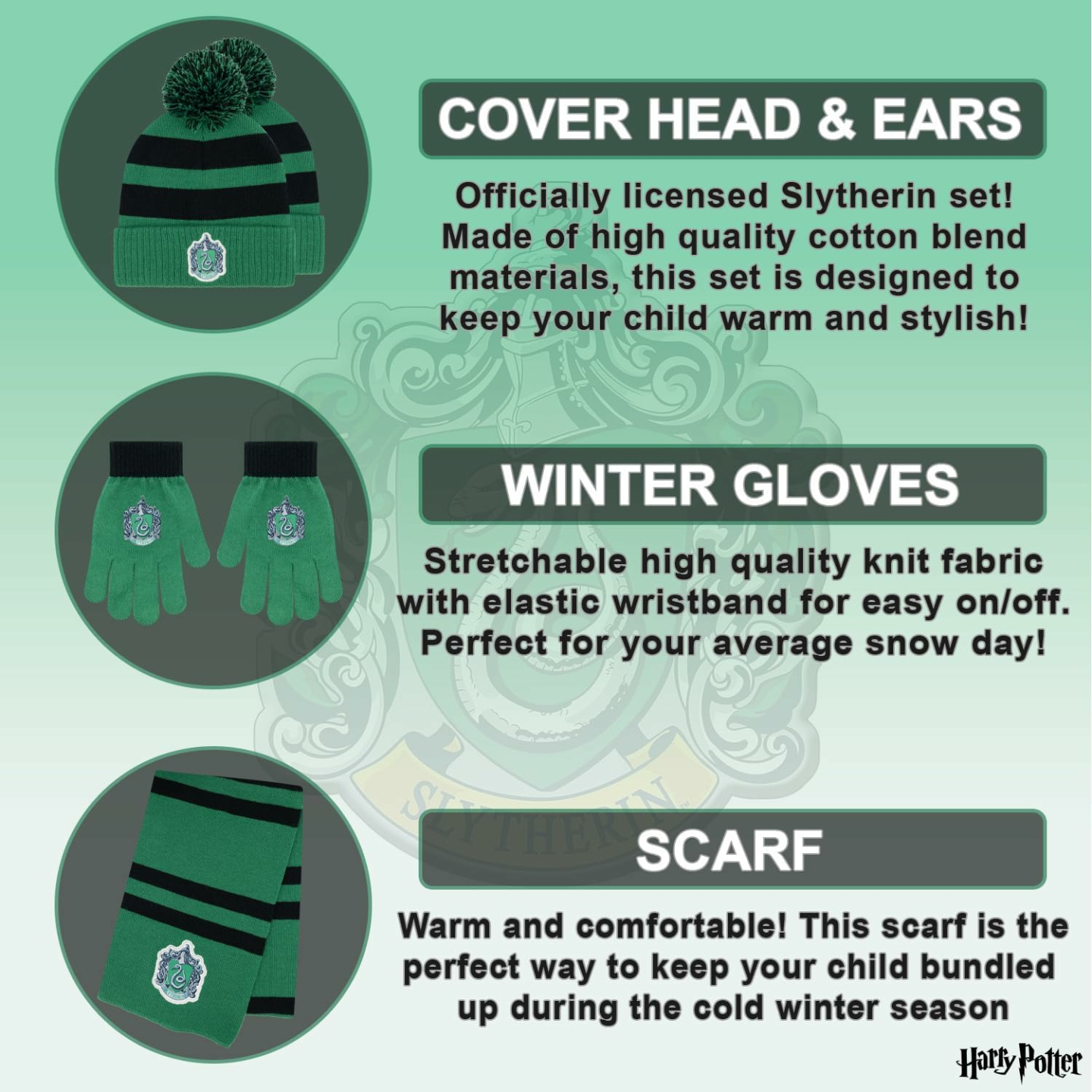 Harry Potter Kids Winter Hat and Gloves Set 5-13