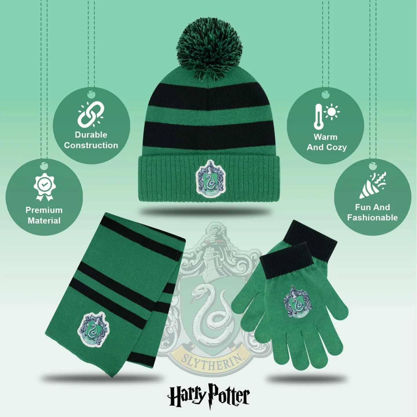 Harry Potter Kids Winter Hat and Gloves Set 5-13