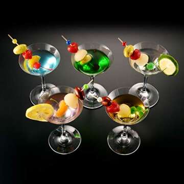 Colored Pearls Bamboo Cocktail Skewers, Bamboo Cocktail Picks, Cocktail Toothpicks for Appetizer and Drinks, Fancy Cute Garnish Decorative Sticks for Party, Bar, Fruit, Sandwich. 4.7 Inch, 100 Counts