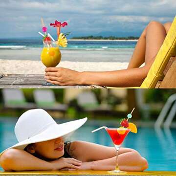 Colored Pearls Bamboo Cocktail Skewers, Bamboo Cocktail Picks, Cocktail Toothpicks for Appetizer and Drinks, Fancy Cute Garnish Decorative Sticks for Party, Bar, Fruit, Sandwich. 4.7 Inch, 100 Counts