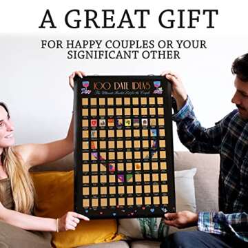 Me Time Joy The Original 100 Date Ideas Scratch Off Poster - Couples Gift - Date Night Bucket List f...