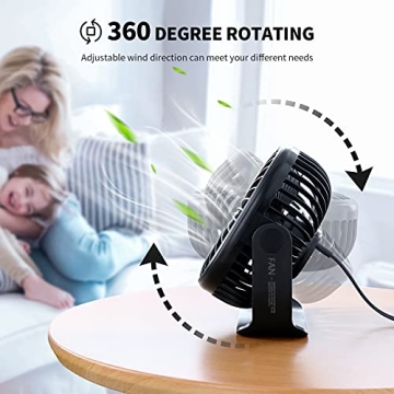 SMARTDEVIL Small USB Desk Fan - Portable, Quiet 3 Speeds