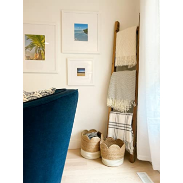 Mud Pie Scalloped Edge Jute Basket Set for Home Storage