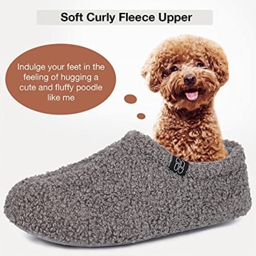 Fuzzy Curly Fur Memory Foam Slippers for Women
