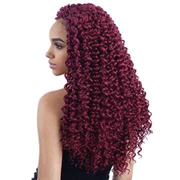 Freetress BEACH CURL 18" - 6 Pack Off Black Crochet Braid for Effortless Style