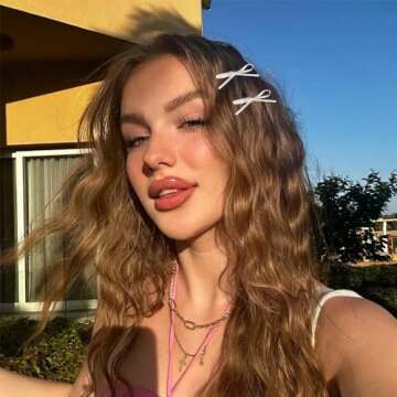 Tihebax Mini Hair Bows and Clips Set - 12Pcs Bowknot Hair Accessories for Women and Girls (black white)