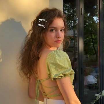 Tihebax Mini Hair Bows and Clips Set - 12Pcs Bowknot Hair Accessories for Women and Girls (black white)