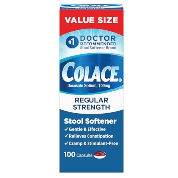 Colace Regular Strength Stool Softener - 100 mg for Constipation Relief