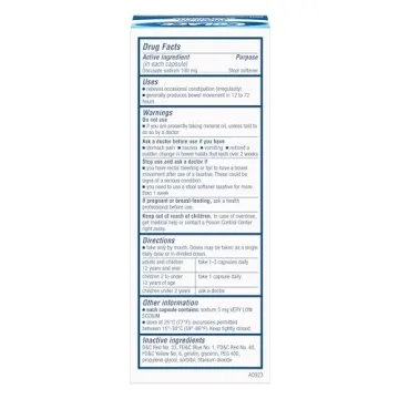 Colace Regular Strength Stool Softener - 100 mg for Constipation Relief