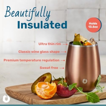 SNOWFOX Premium Vacuum Insulated Stainless Steel Grand Pinot Wine Glass Set - Stay Chilled, Elegant ...