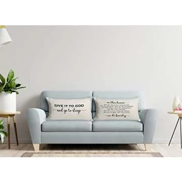 Decorative 12x20 Christian Pillow Covers - Set of 2