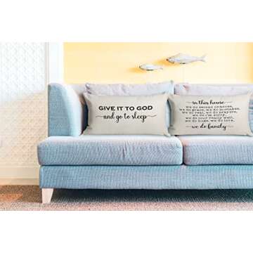 Decorative 12x20 Christian Pillow Covers - Set of 2