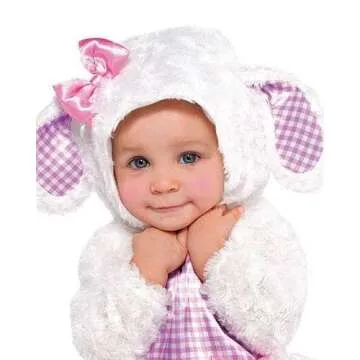 Amscan Little Lamb Halloween Costume for Babies - Fluffy Dress with Hood and Accessories