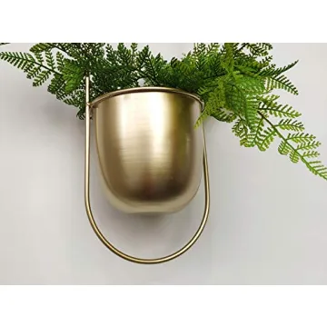 Stylish RISEON Gold Metal Plant Hanger for Decor