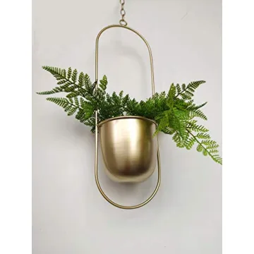 Stylish RISEON Gold Metal Plant Hanger for Decor