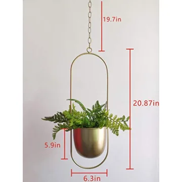 Stylish RISEON Gold Metal Plant Hanger for Decor