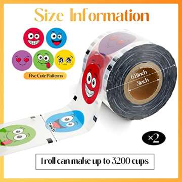 2 Rolls Cup Sealer Film for Bubble Tea & Beverages - 6400 Cups