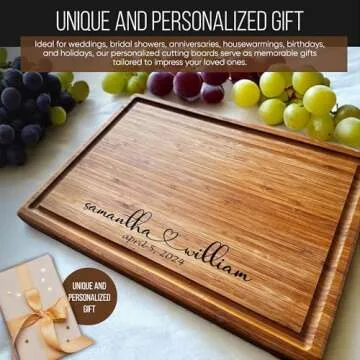 Handmade Personalized Cutting Board - Unique Christmas, Wedding, New Home, and Bridal Shower Gifts - Christmas Gifts - Engraved Charcuterie Boards - Top Quality Bamboo