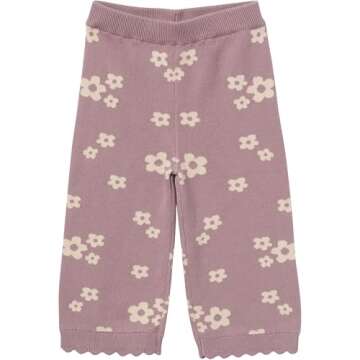Modern Moments by Gerber Toddler Girls' Jacquard 2-Piece Sweater Set, Medium Lilac Cluster Jacquard, 2T