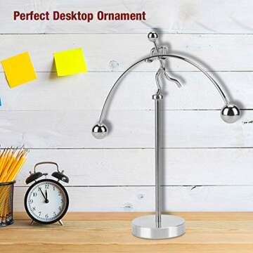 Steel Balance Toy - Physics Weightlifter Art for All Ages