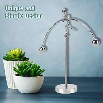 Steel Balance Toy - Physics Weightlifter Art for All Ages