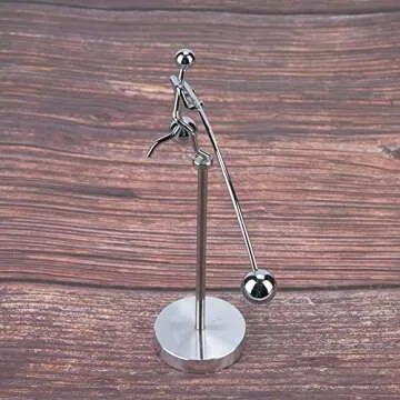Steel Balance Toy - Physics Weightlifter Art for All Ages