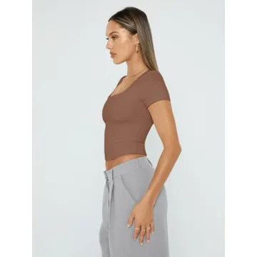 Trendy Queen Women's Square Neck Crop Top for Summer Style