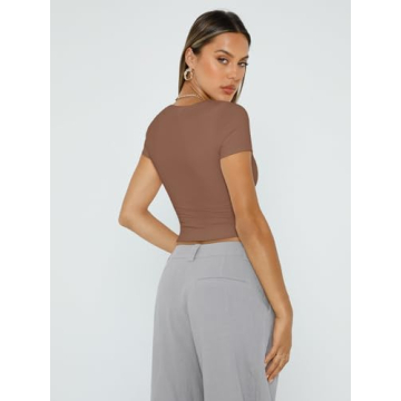 Trendy Queen Women's Square Neck Crop Top for Summer Style