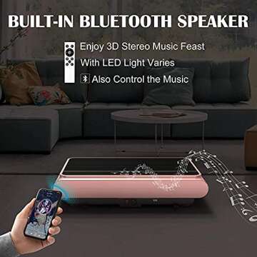 Natini Vibration Plate Exercise Machine - Whole Body Vibration Platform Machine with Pilates Bar Resistance Bands for Home Fitness Training Equipment & Weight Loss (Pink)